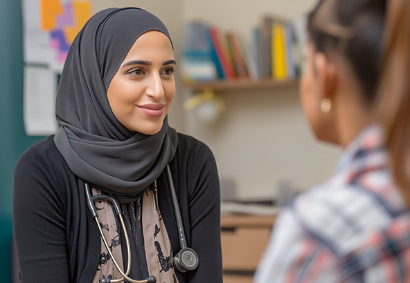Doctor consulting patient